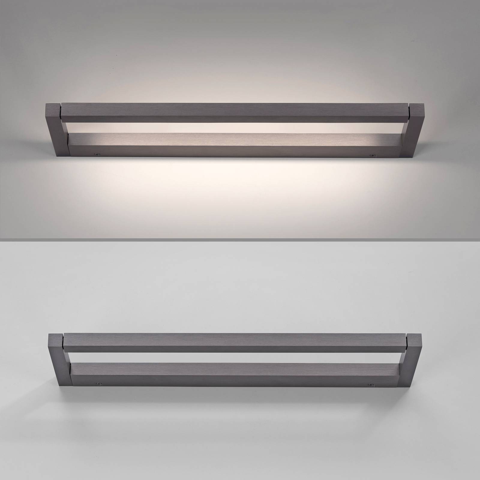 Kinkiet LED PURE szary szerokość 50 cm ściemniany aluminium