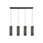 Hanglamp Forato, lengte 120 cm, bruin, 4-lamps, metaal