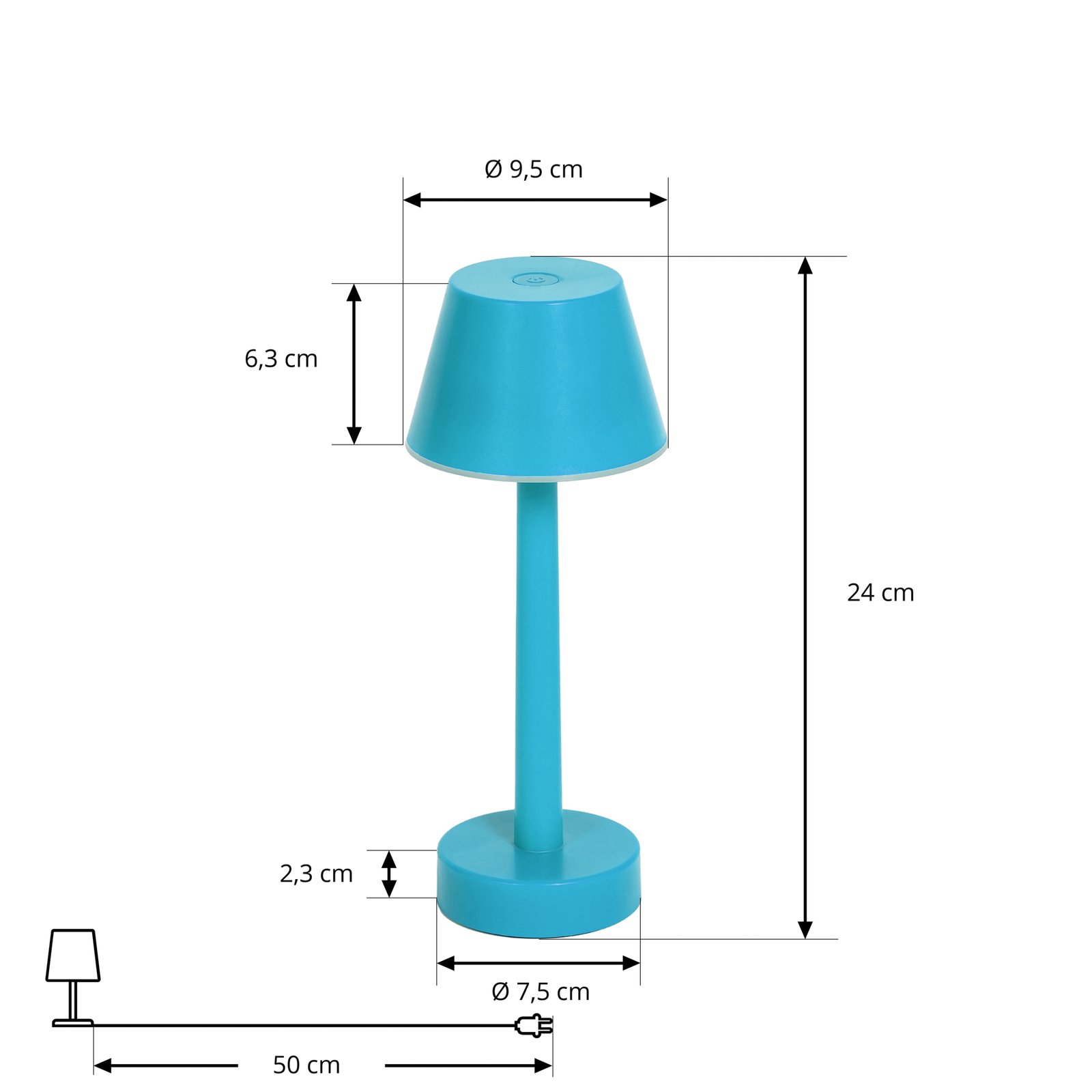 Lindby LED lamp Gaja, blauw, USB, IP44, RGBW, dimbaar