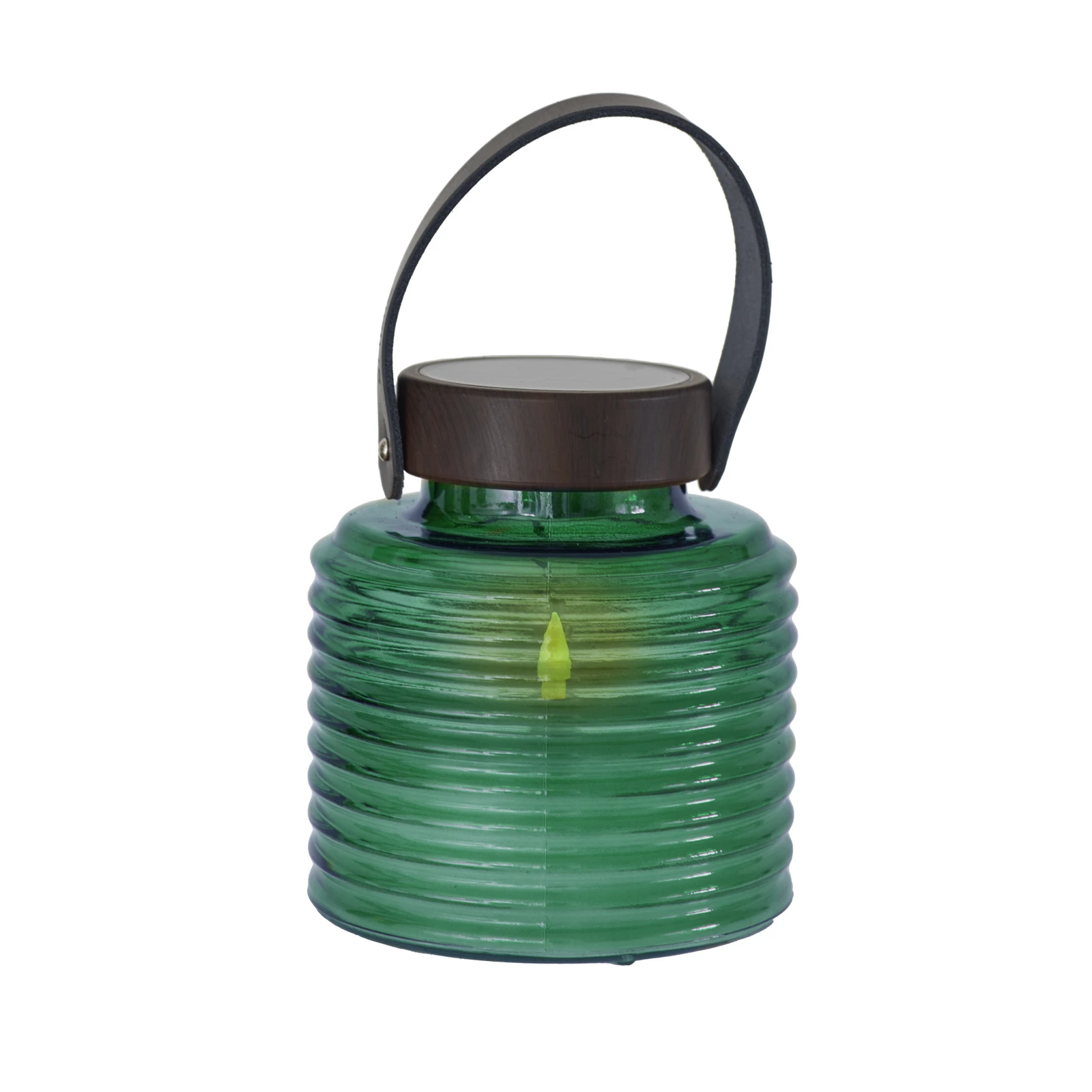 LED lamp op zonne-energie Aston Jar, hoogte 16 cm, groen/bruin, IP44