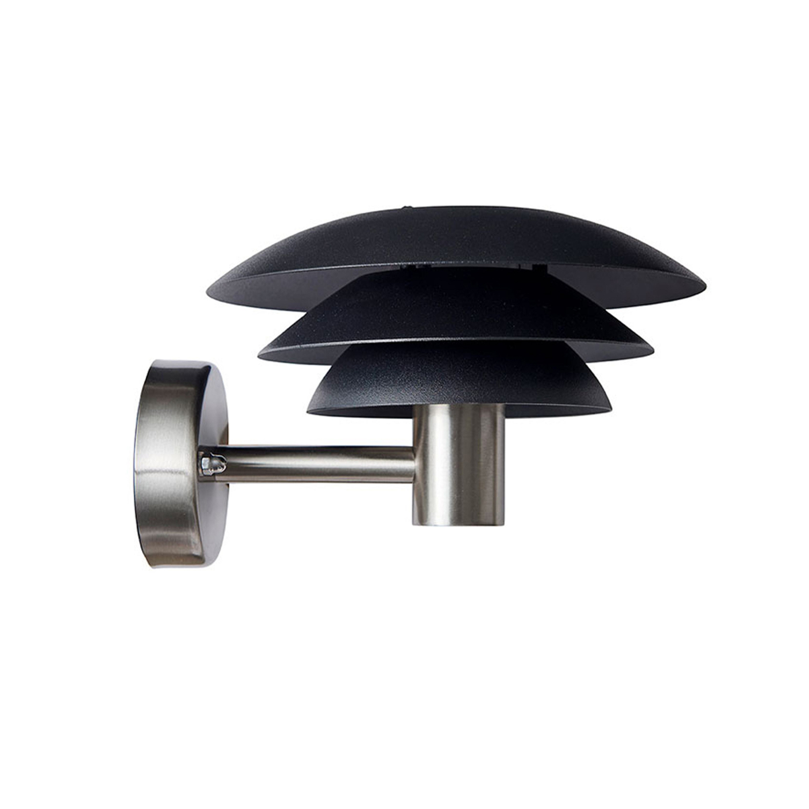 Dyberg Larsen outdoor wall lamp DL20, black/steel, steel