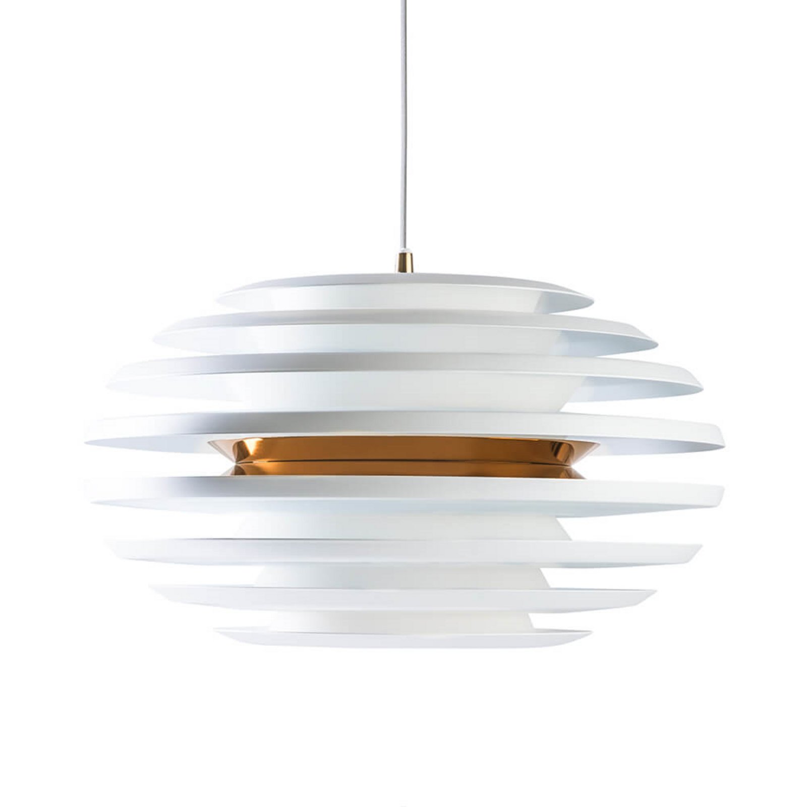 Ellipse Závěsná Lampa Ø500 Matt White/Brass - Belid