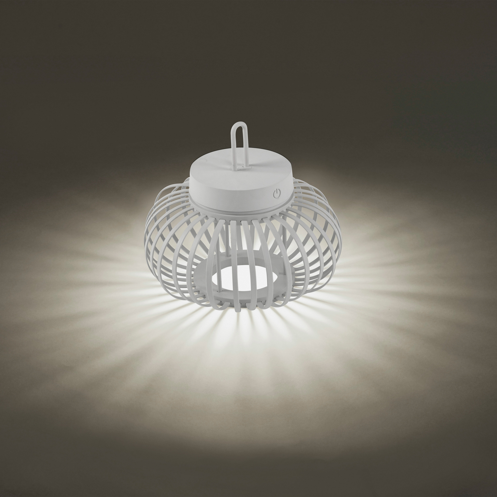 JUST LIGHT. Lampada da tavolo LED Akuba, bianca, 22 cm, bambù