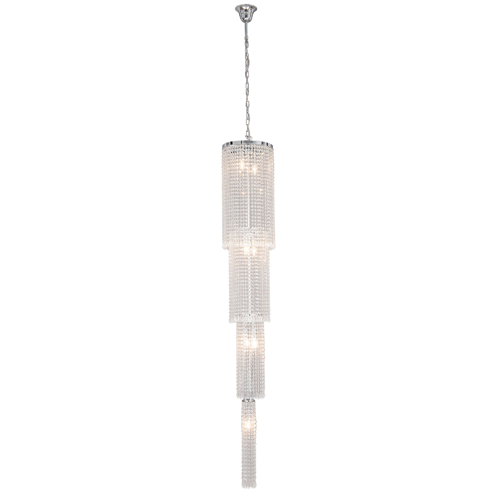 Lampa wisząca CR114 szklane ozdoby, wysokość 210cm