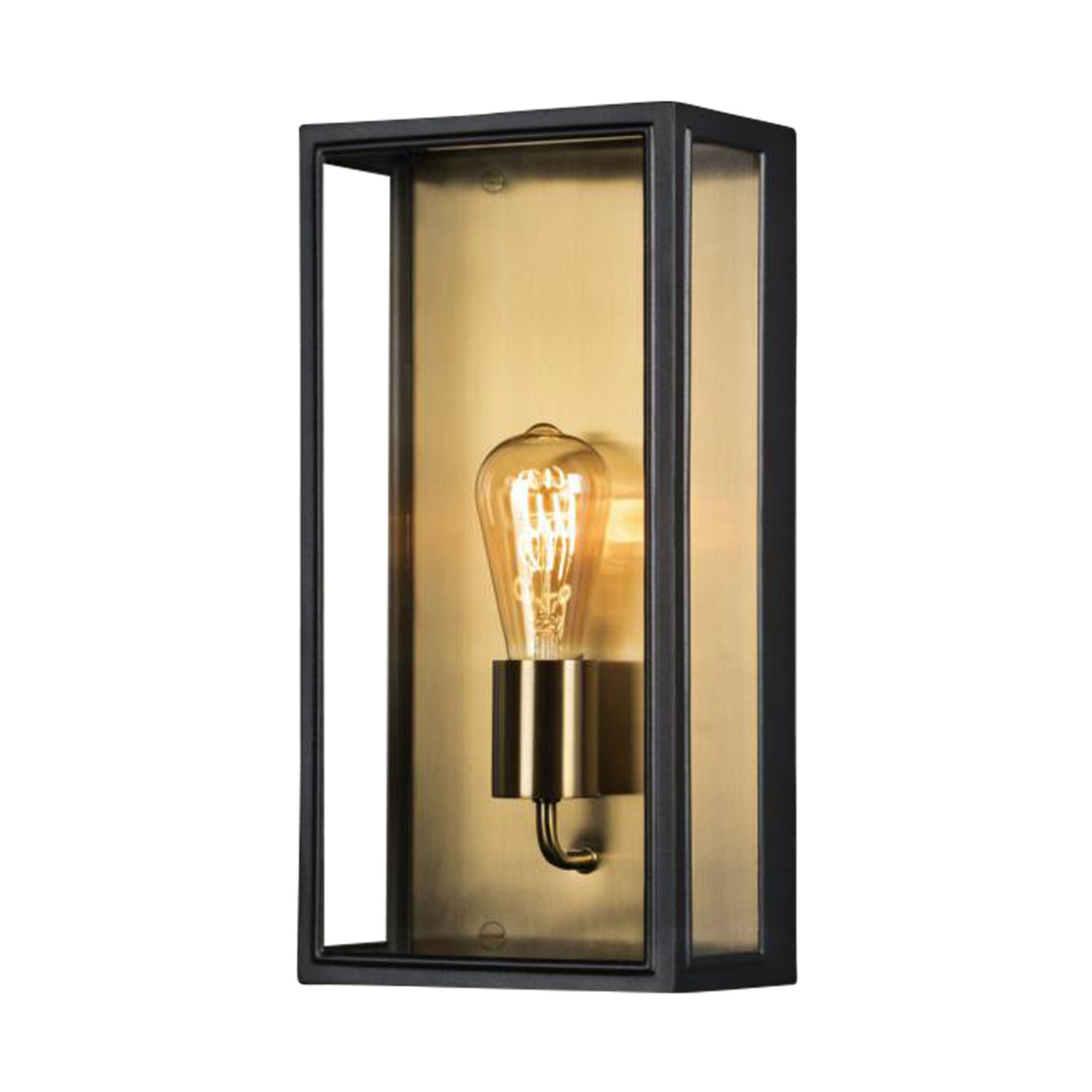 Venkovní nástěnná lampa Carpi, černá, šířka 20,5 cm