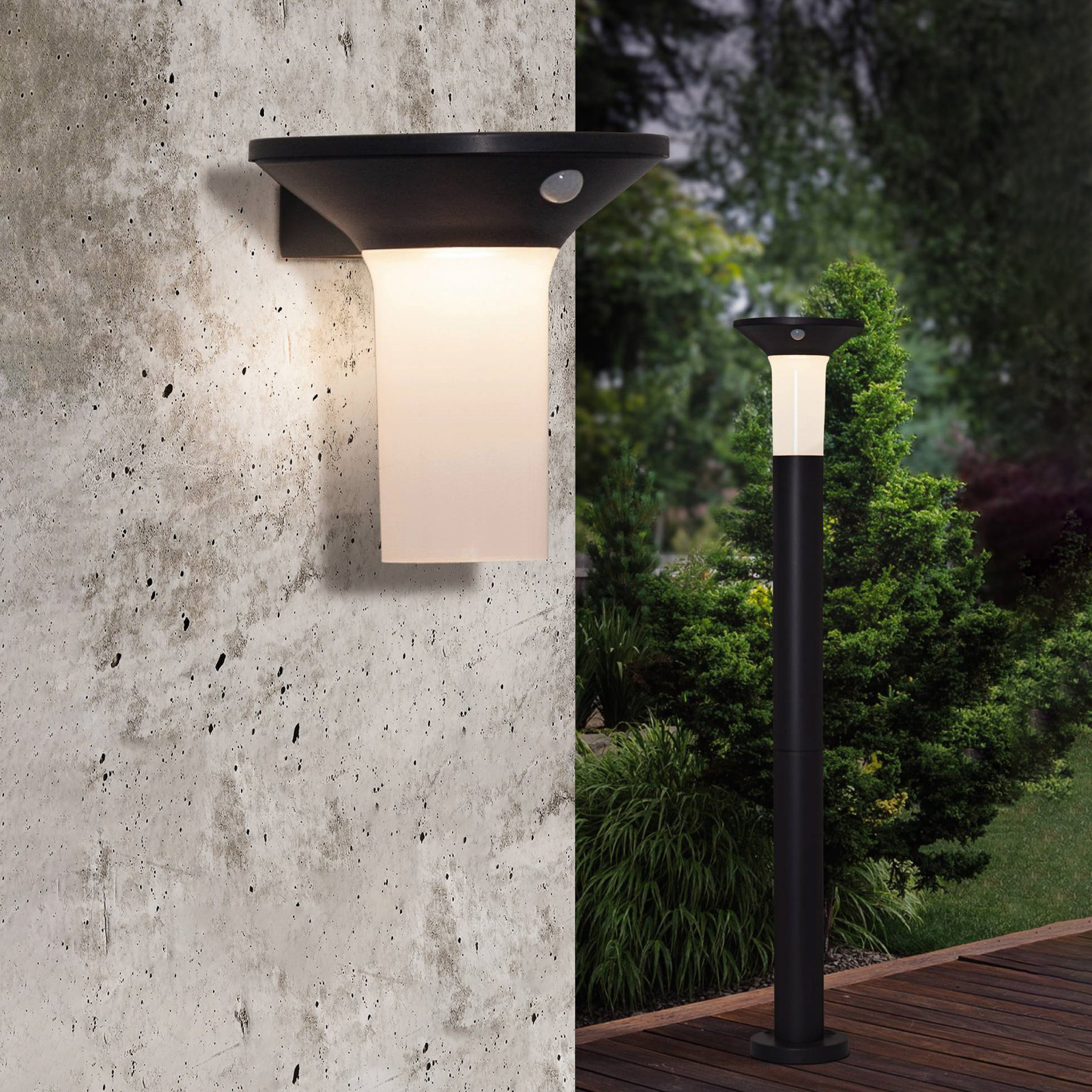 Corbezzola LED solar outdoor wall light sensor
