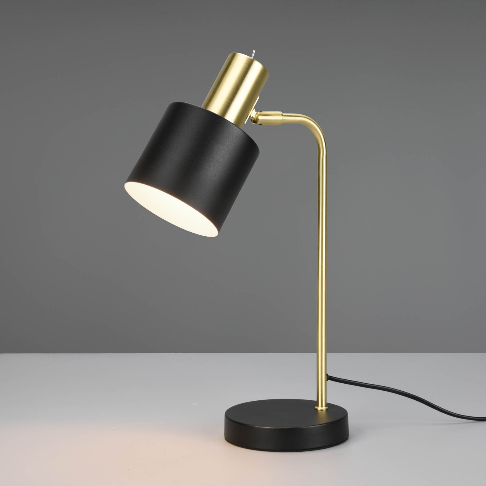 Tafellamp Adam, 1-lamp, zwart/goud