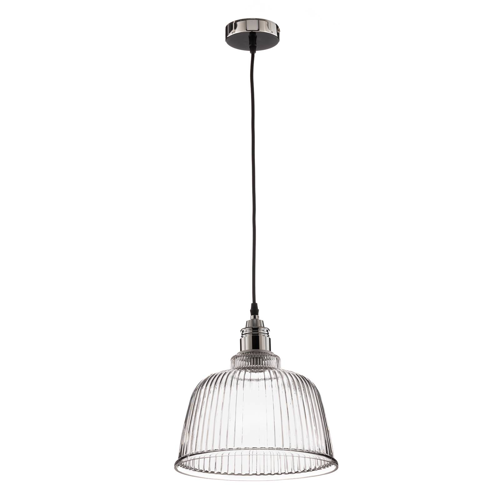 Suspension Leana transparent 1 lampe chromée