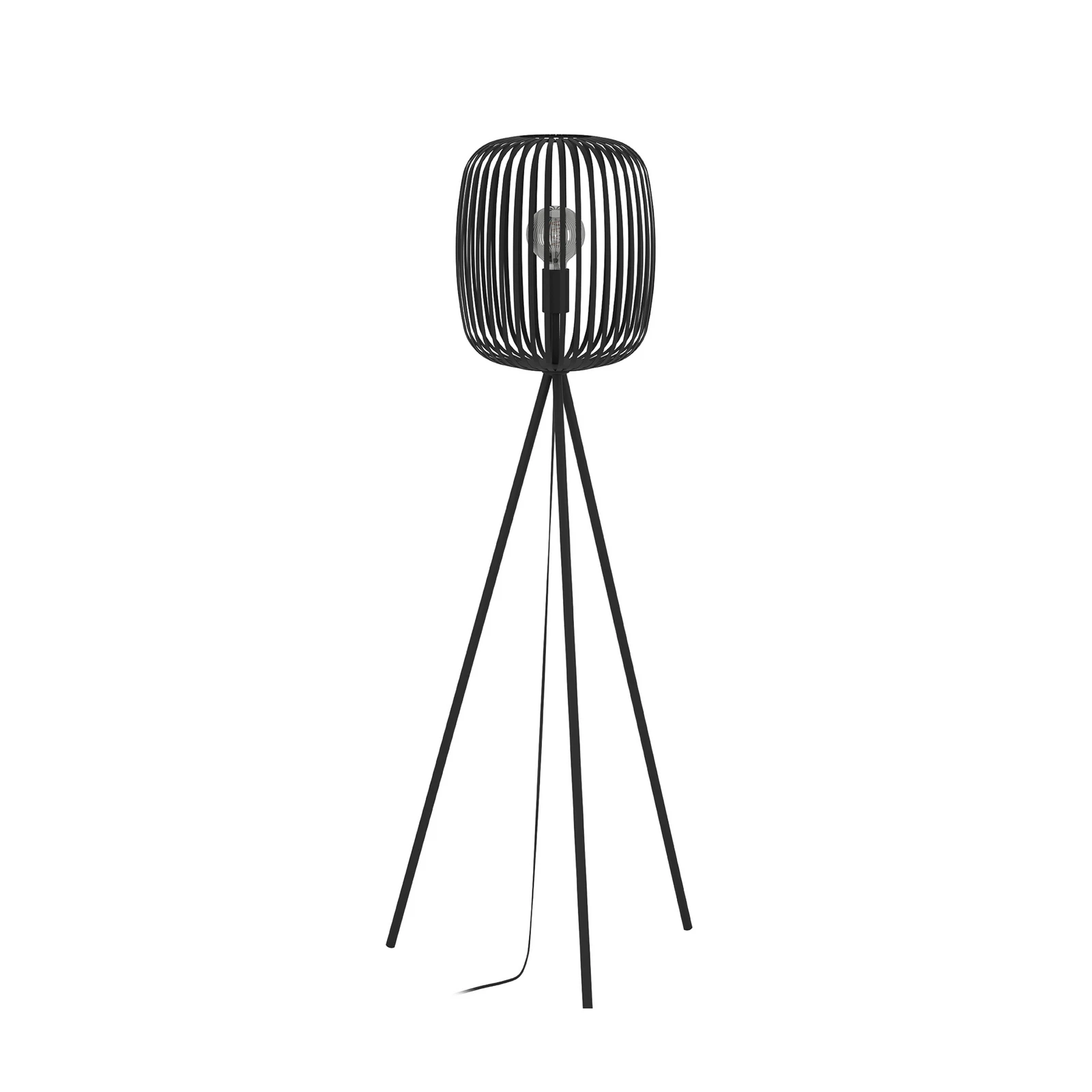 Podna lampa Romazzina, crna, visina 141 cm, metal, E27