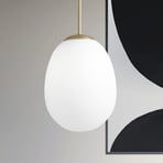 Drop pendant light, frosted glass, gold