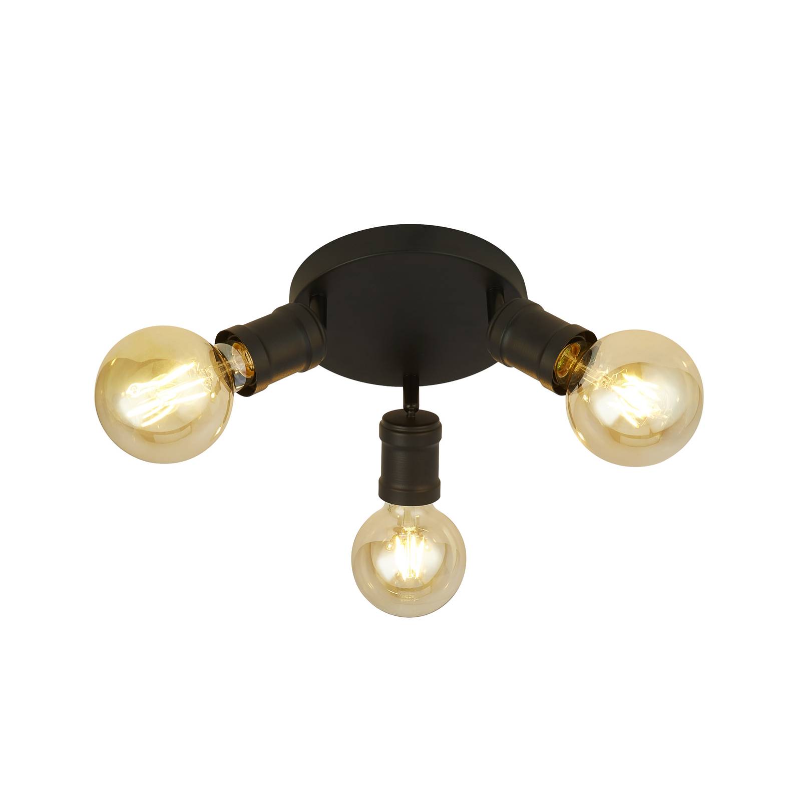 Searchlight Spot pour plafond Dance 3 lampes noir métal E27 Ø 30 cm