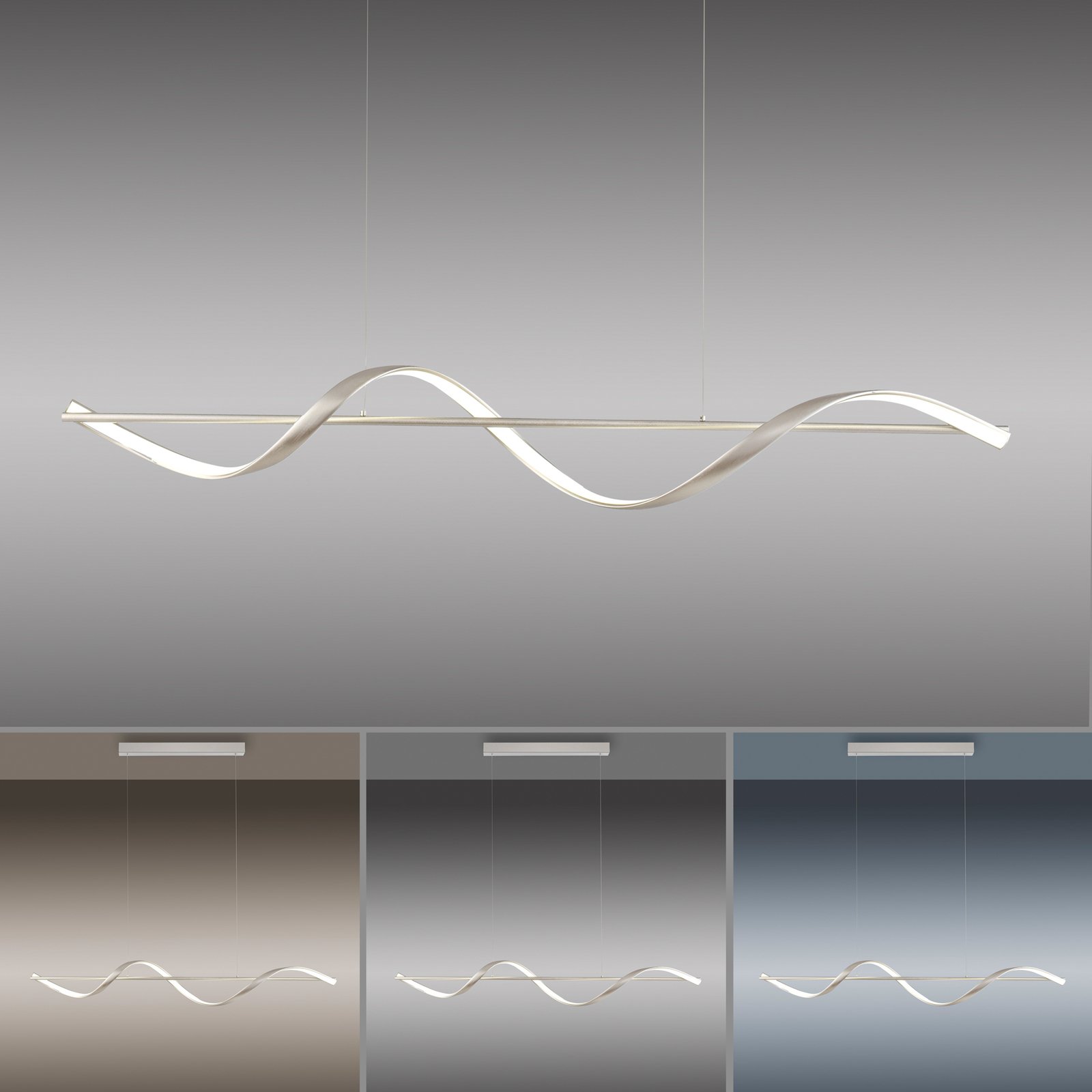 Paul Neuhaus Q-Swing LED hanglamp, staal