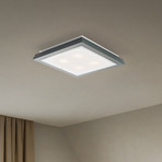 Plafón Tally, ancho 42 cm, verde salvia, madera, E27