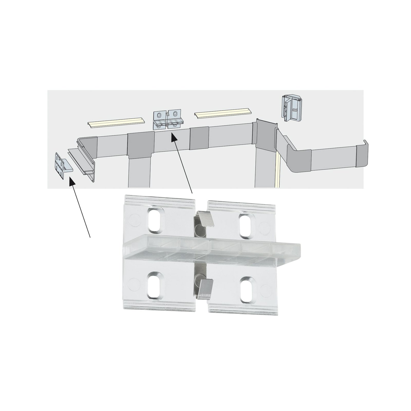 Duo Profile wall bracket for LED strip system