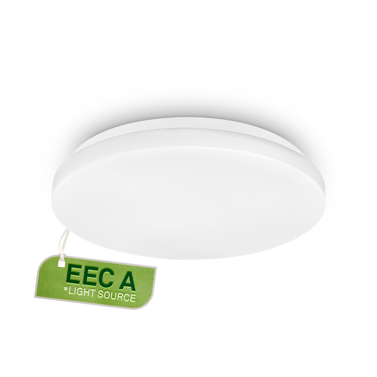 LED-loftlampe Elipso, hvid, plast, Ø 29 cm, 4000K