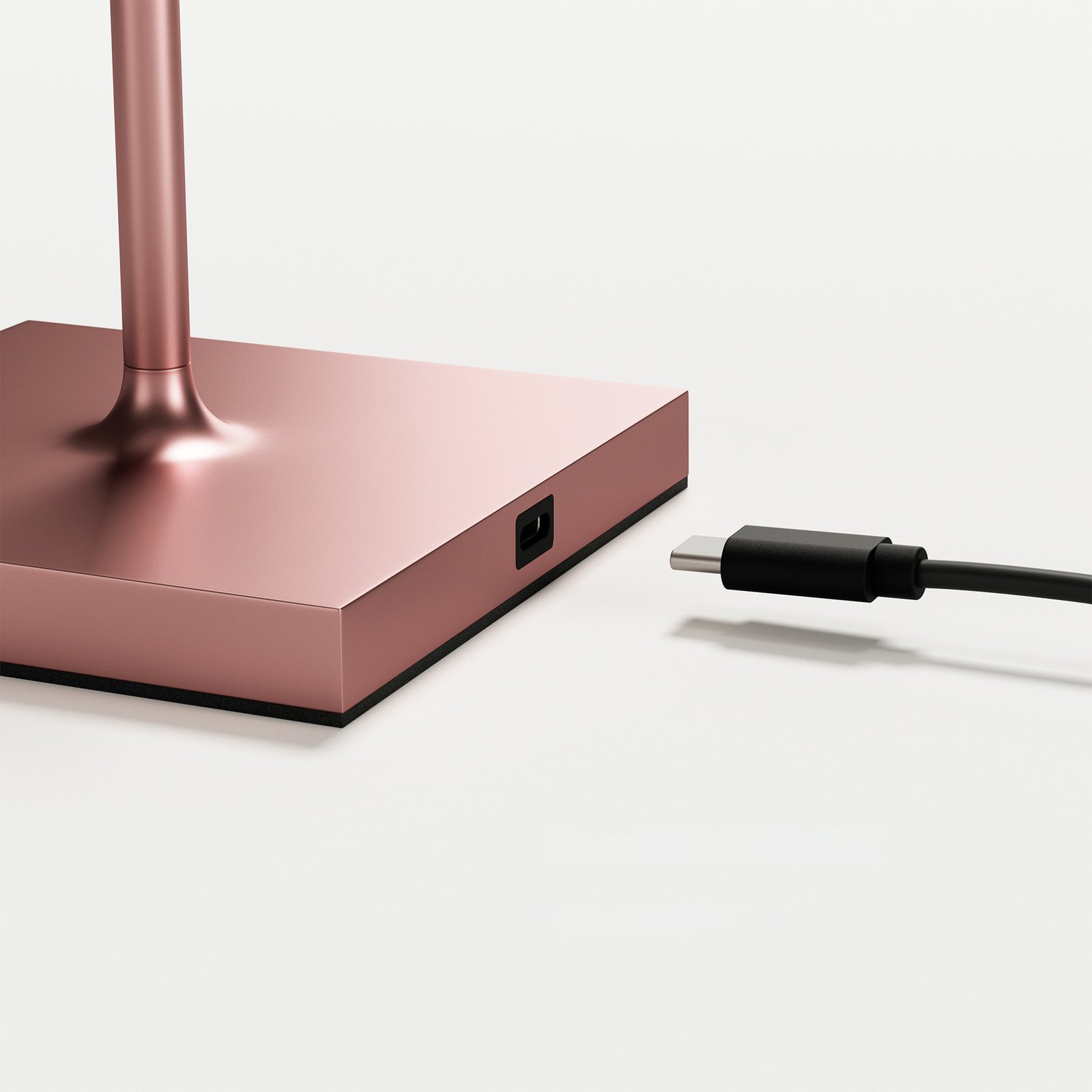 Nuindie LED ladattava pöytävalaisin, USB-C, ruusukultainen, IP54, himmennettävä