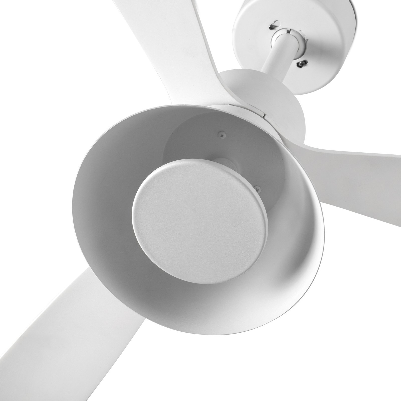 Amelia Cone ceiling fan with an LED light, white