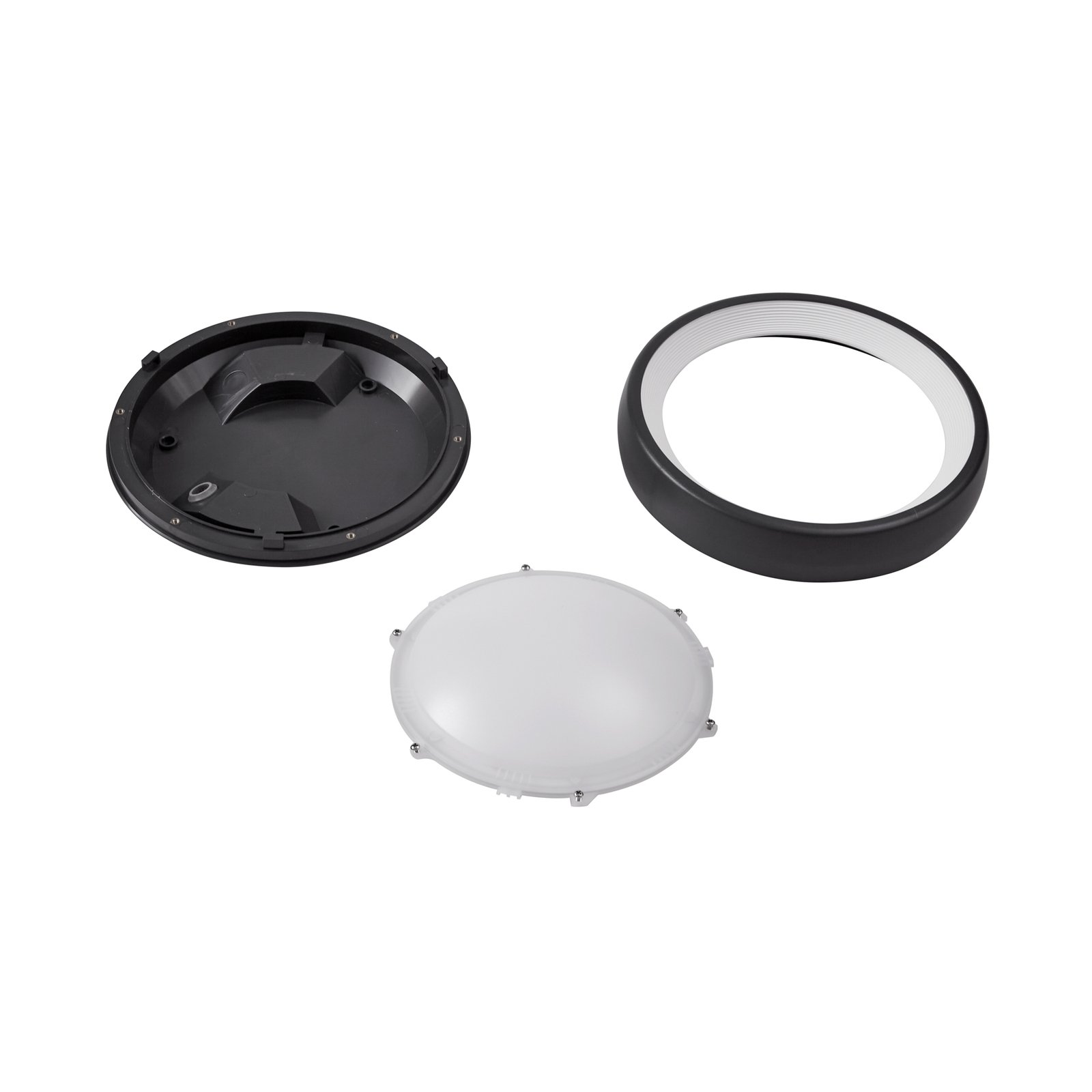 Niniel Round LED Buiten Plafondlamp Black/White - Lindby