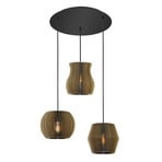 Layer hanglamp van karton 3-lamps rondel