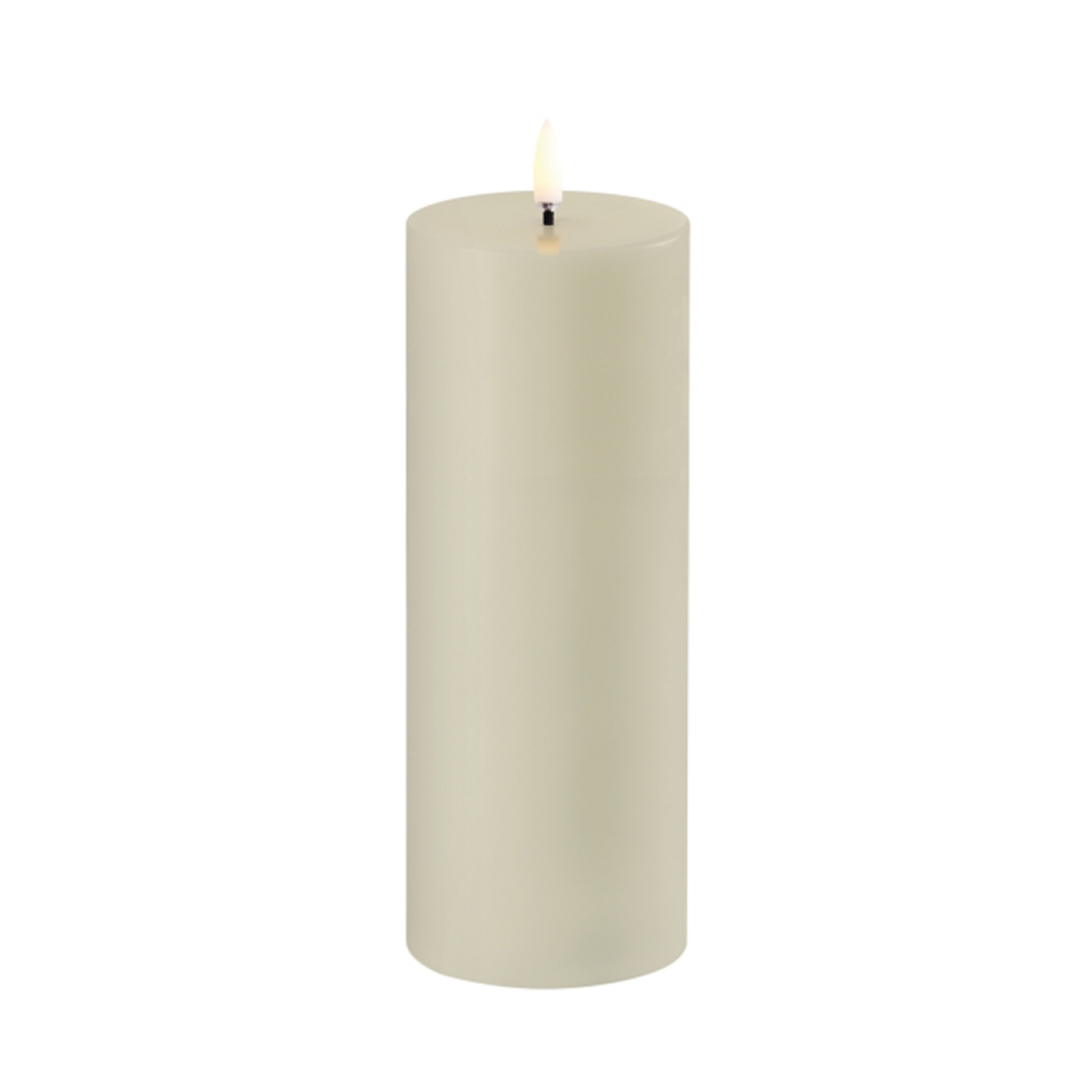 PILLAR LED-Kerze, hellgrau Höhe 20 cm Wachs - Uyuni Lighting