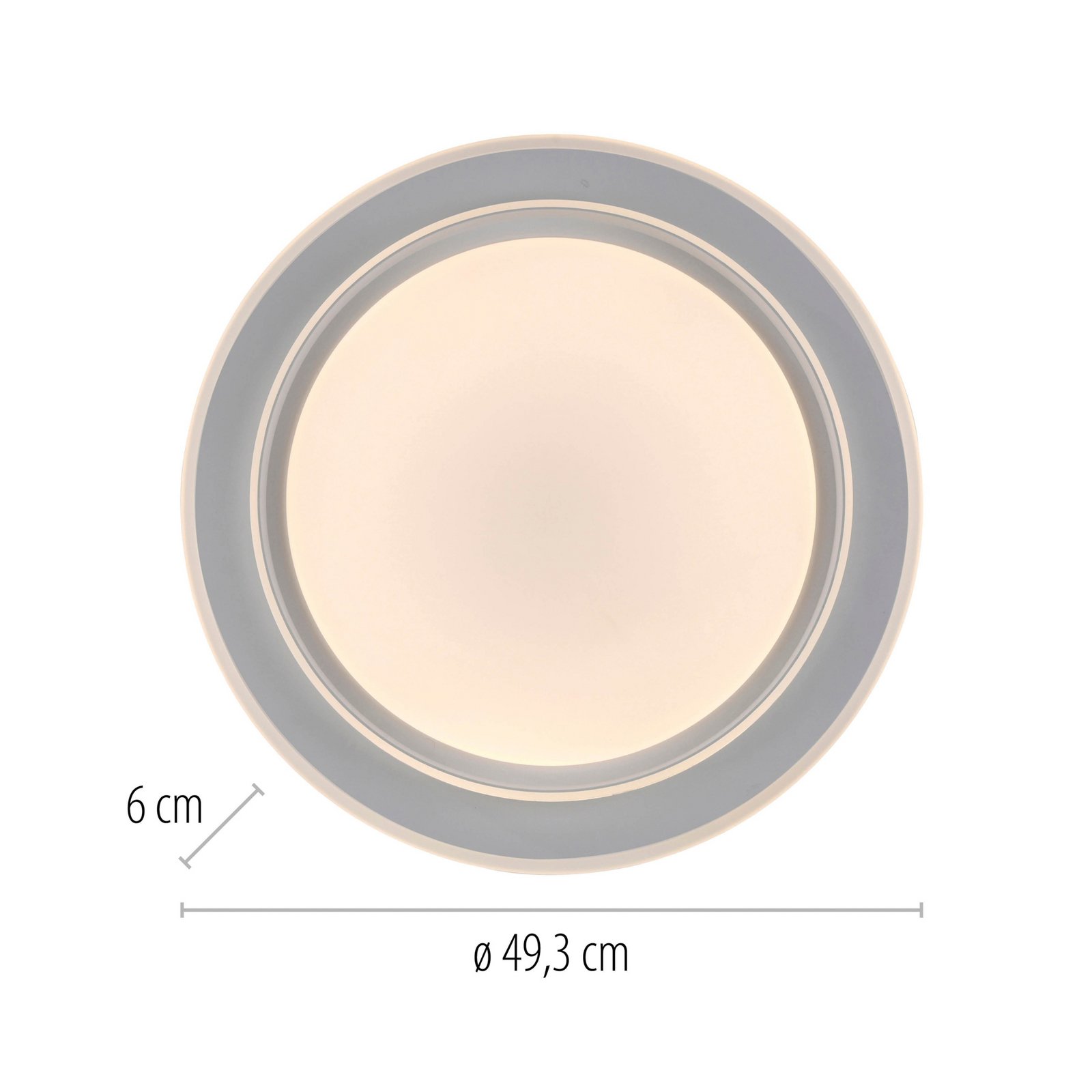 JUST LIGHT. LED plafondlamp Lago Ø 49,3 cm CCT Afstandsbediening