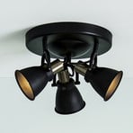 Alton ceiling light in black, spots adjustable