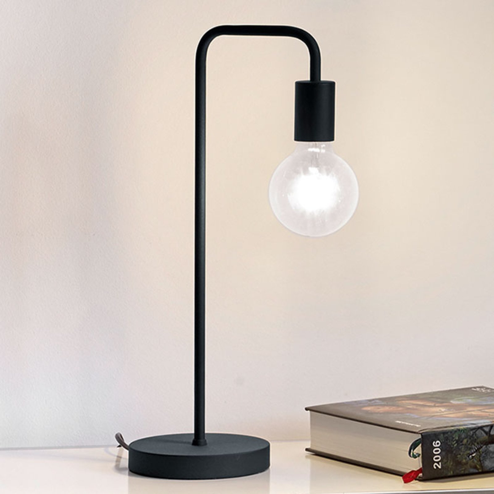 Lámpara de mesa Diallo sin pantalla negro mate