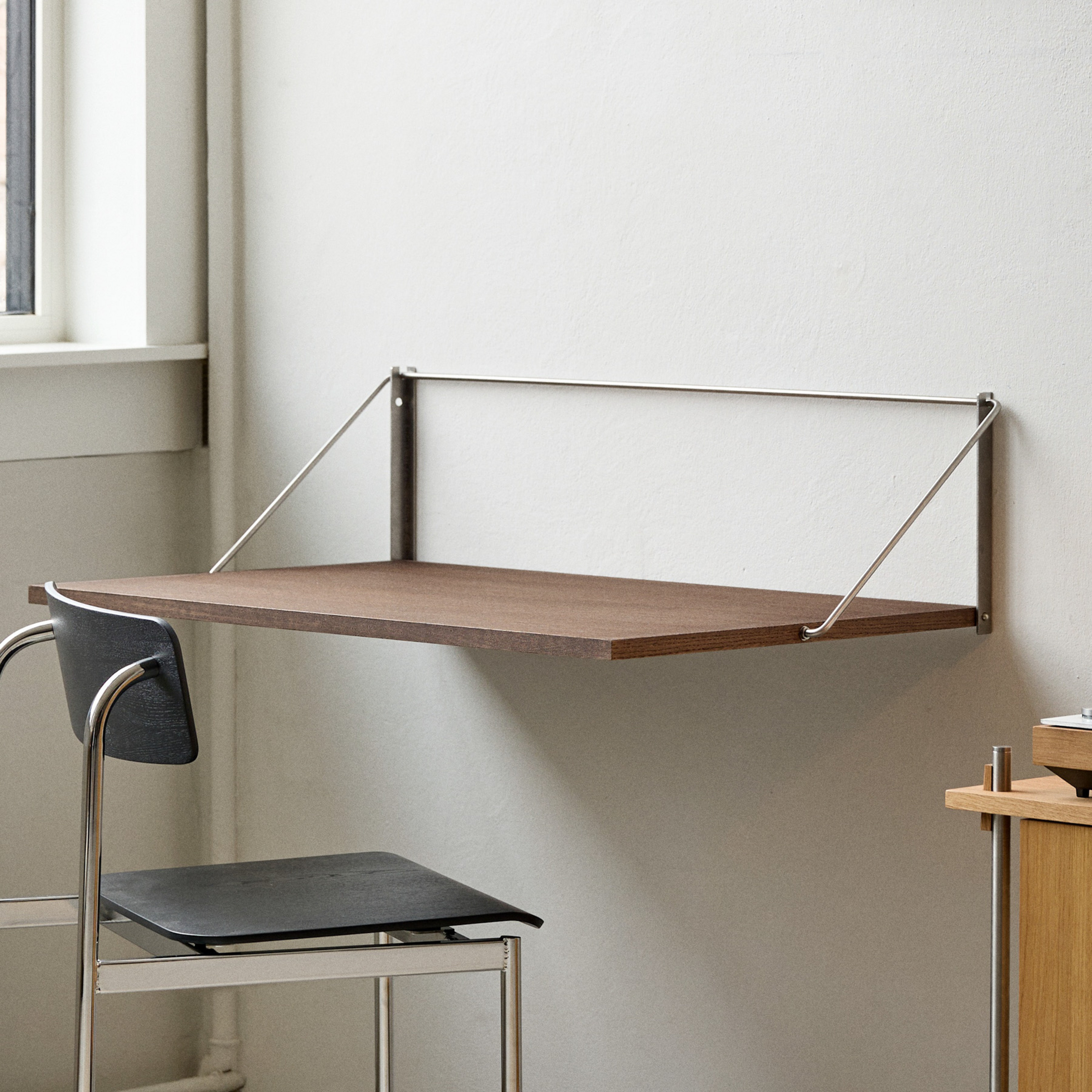 Fold-out Desk Wandklapptisch Holz dunkel 90cm, Eiche - Moebe
