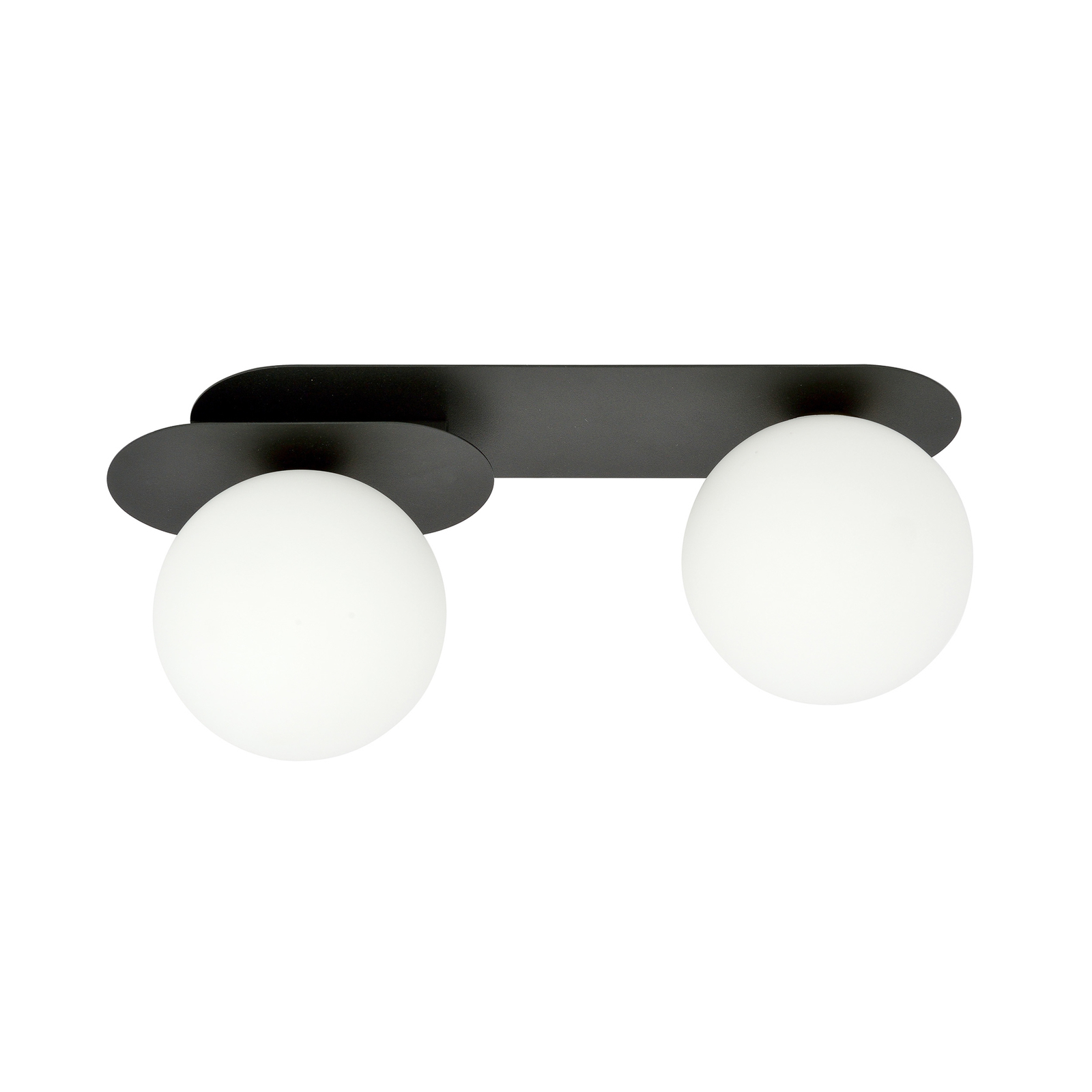 Deckenlampe Plaza, schwarz/opal, zweiflammig