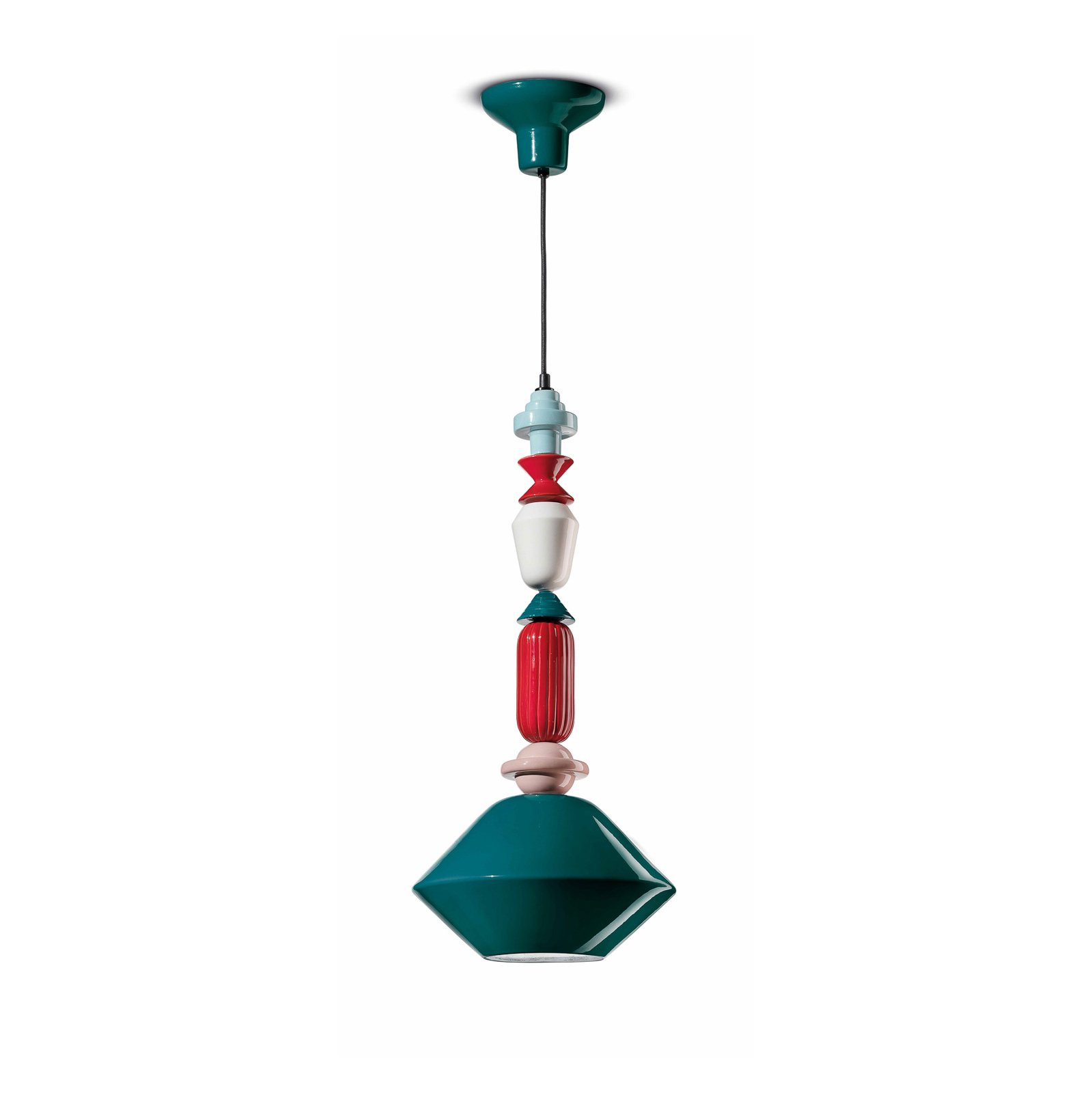 Hängeleuchte Lariat, Keramikelemente, Höhe 70 cm