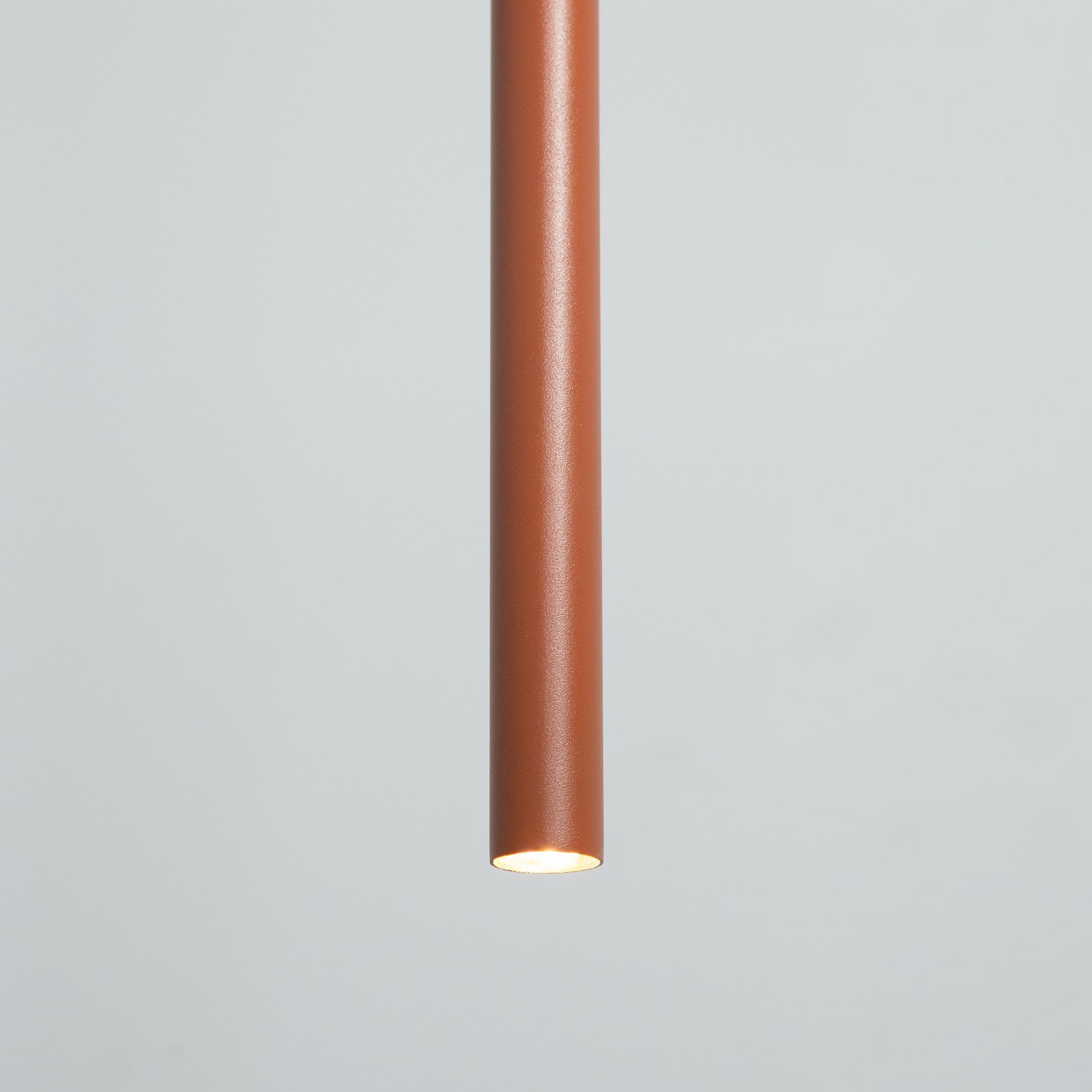 Hanglamp Sopel 1, baksteenrood, 1-lamp, staal, Ø 5 cm