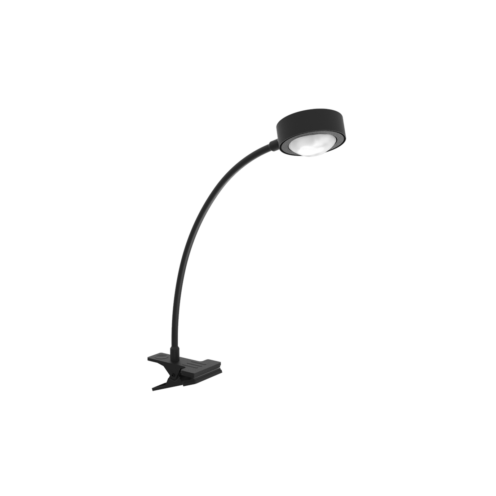 LightMe tafellamp Powerlens Flex, klem, zwart