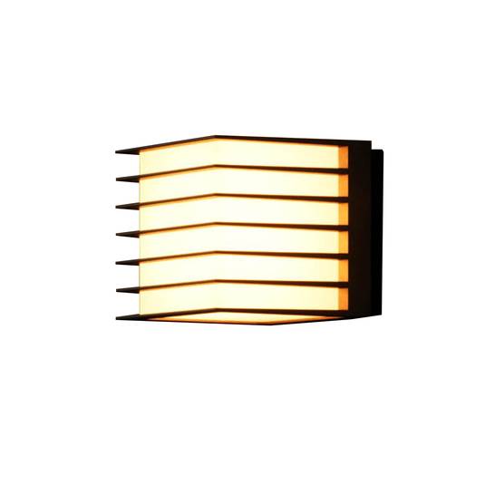 Fluktus 13 outdoor wall light with slats, W 13 cm Lights.ie