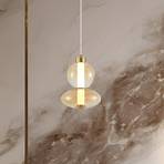 Lampada a sospensione a LED Daphne, vetro ambrato-trasparente, altezza 28
