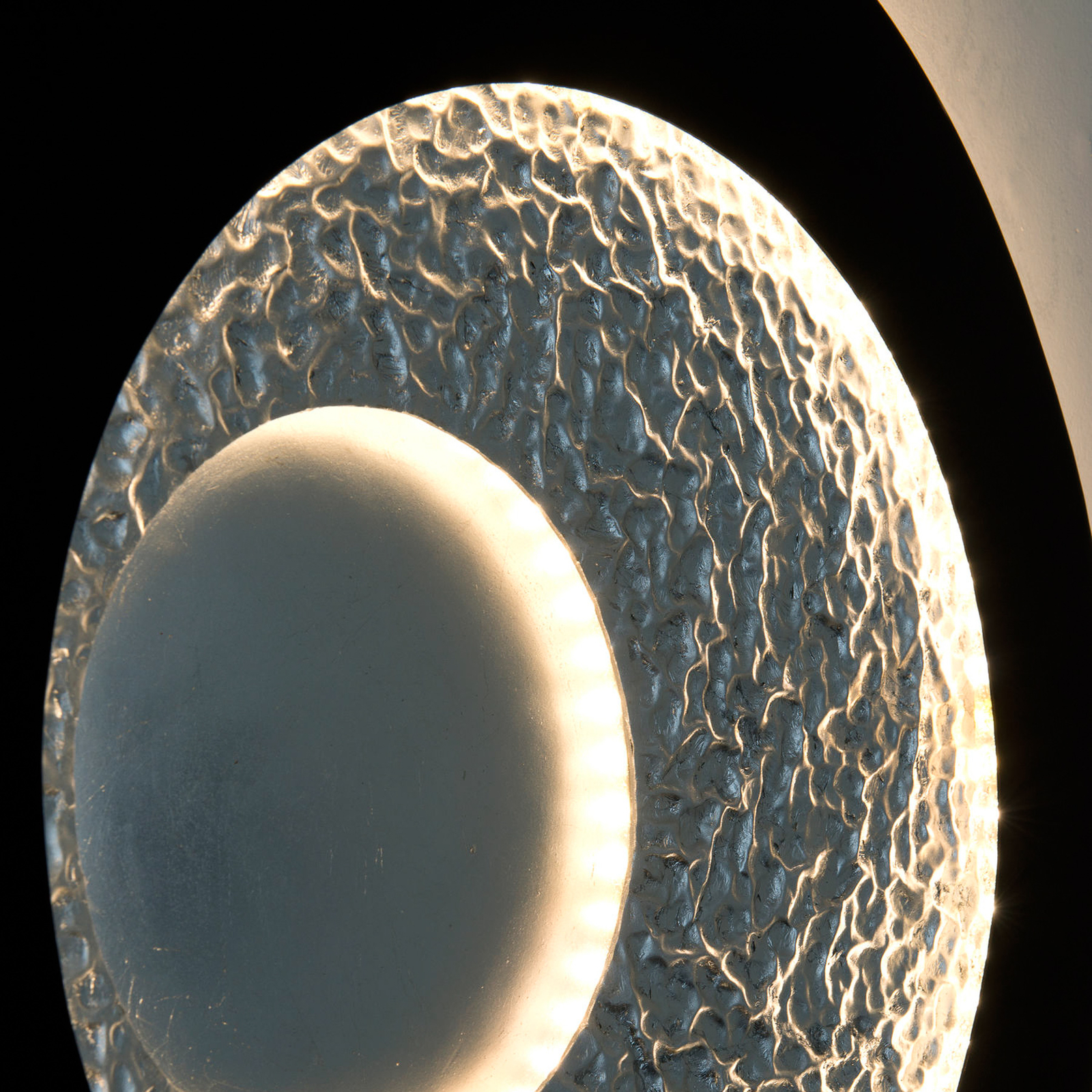 Candeeiro de parede LED Urano, castanho-preto/prata, Ø 60 cm, ferro