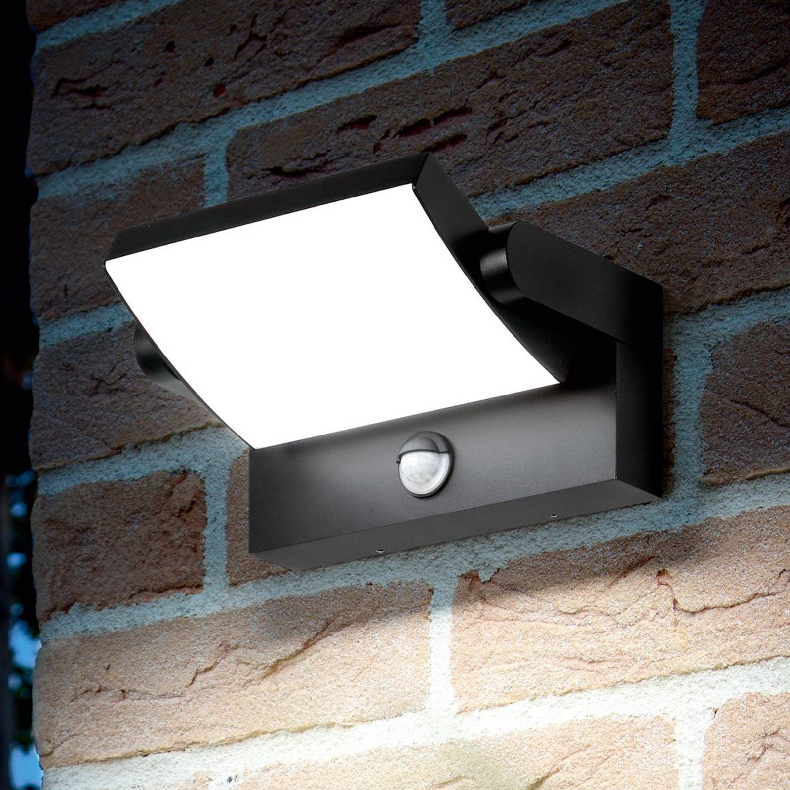Ideal Lux LED-utomhusvägglampa Swipe Sensor, antracit, IP54