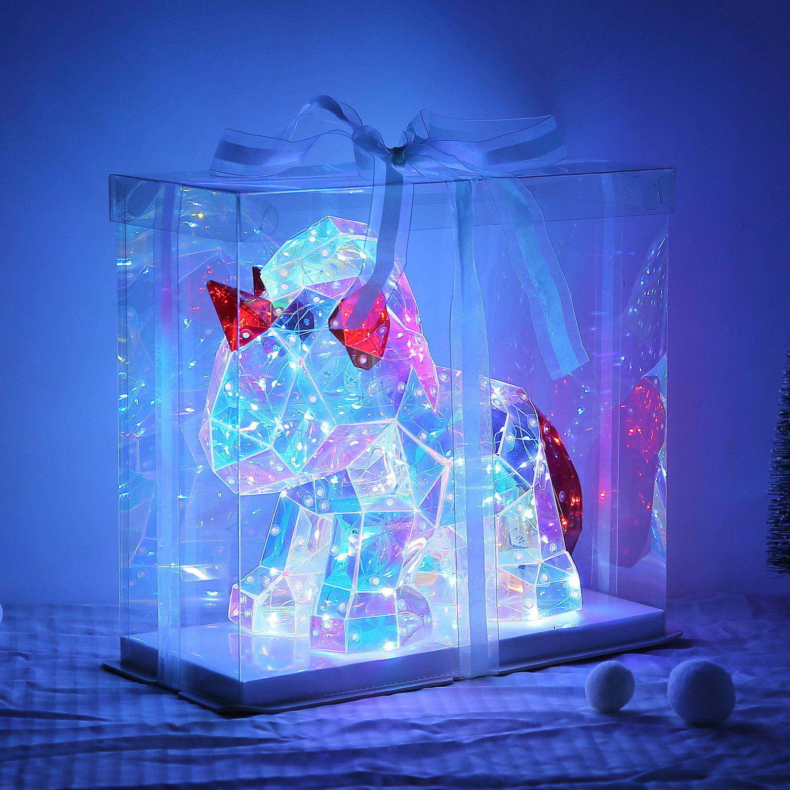 Globo Lampă de masă cu LED pentru camera copiilor Brondar unicorn roșu înălțime 26 - roșu clar - Plastic