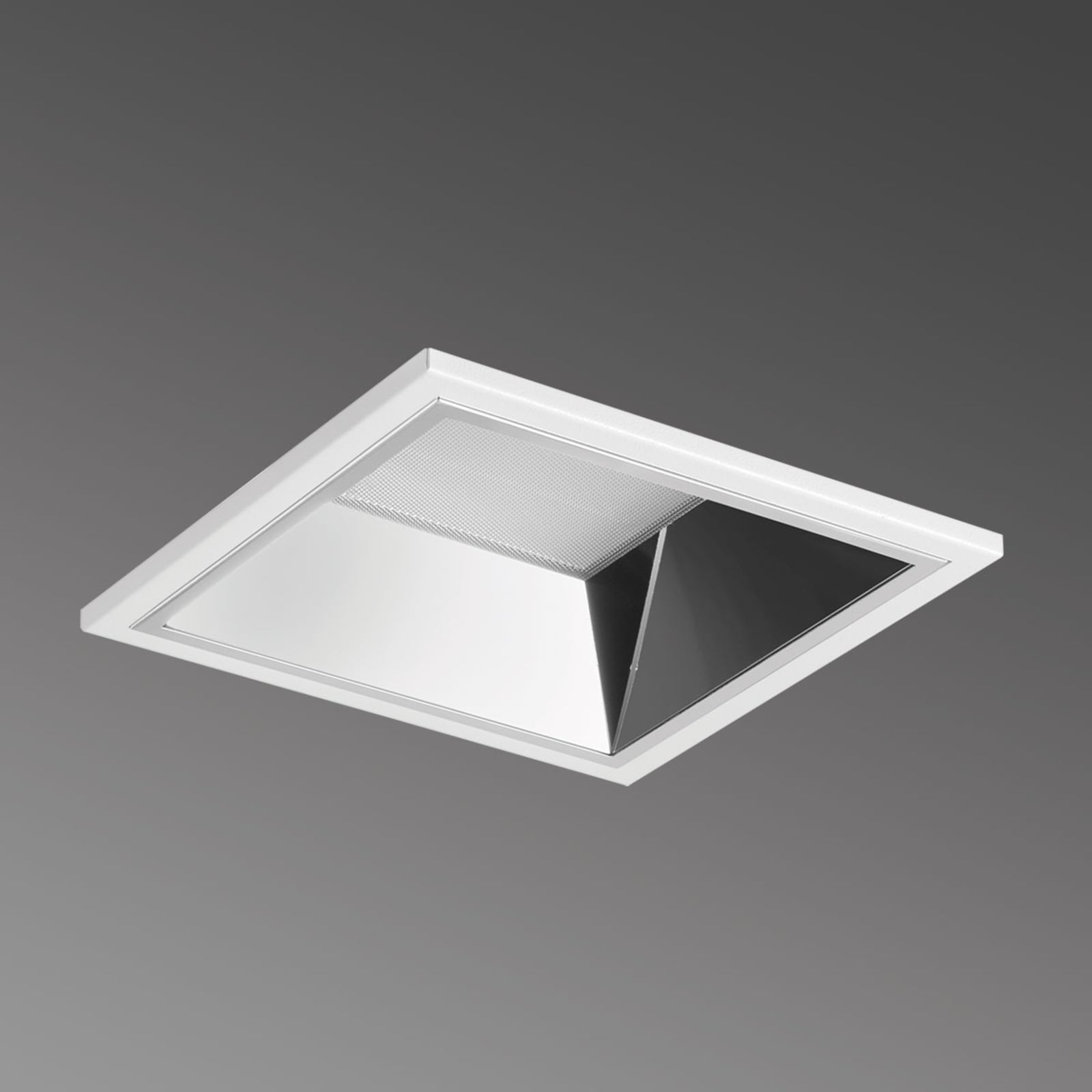OMS Angular Noviel M PRE LED downlight 3,000 K, for Workroom / Office, sheet steel, aluminium, PMMA, 29 W, energy efficiency: A+, L: 21.5 cm, W: 21.5 cm