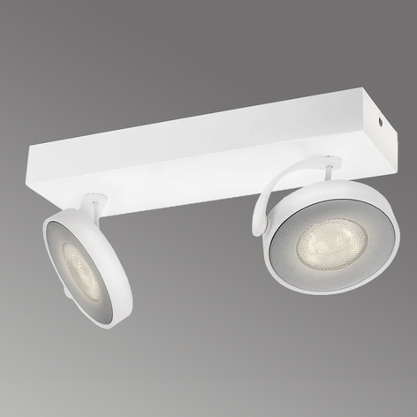 LED-spot Clockwork i hvid med to lyskilder