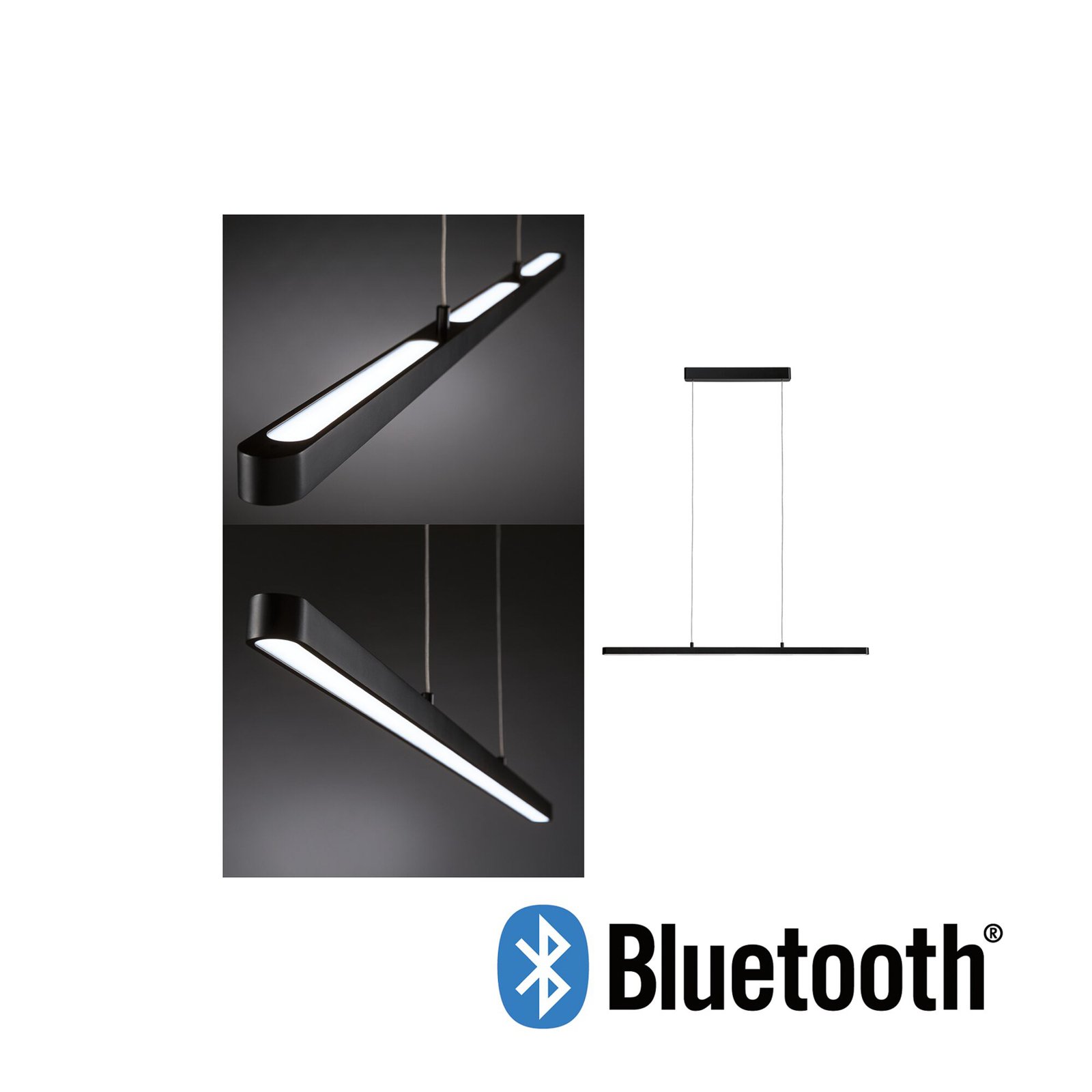 Paulmann Lento hanglamp black dim CCT Bluetooth