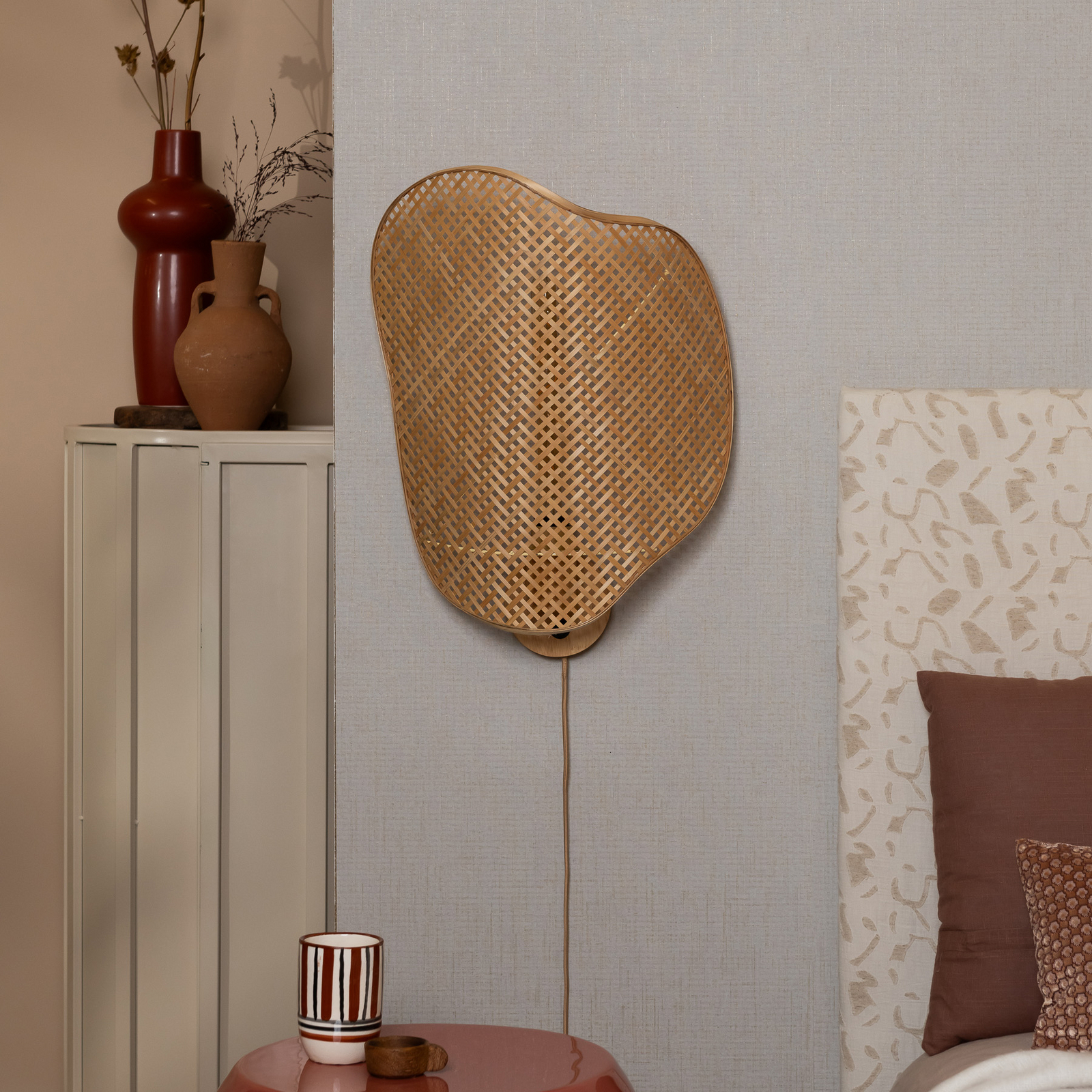 GOOD & MOJO Applique murale Kinabalu, naturel, 50 cm, fiche en bambou