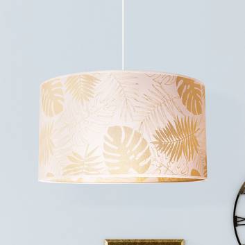 Lámpara colgante Areca con patrón de hojas, oro