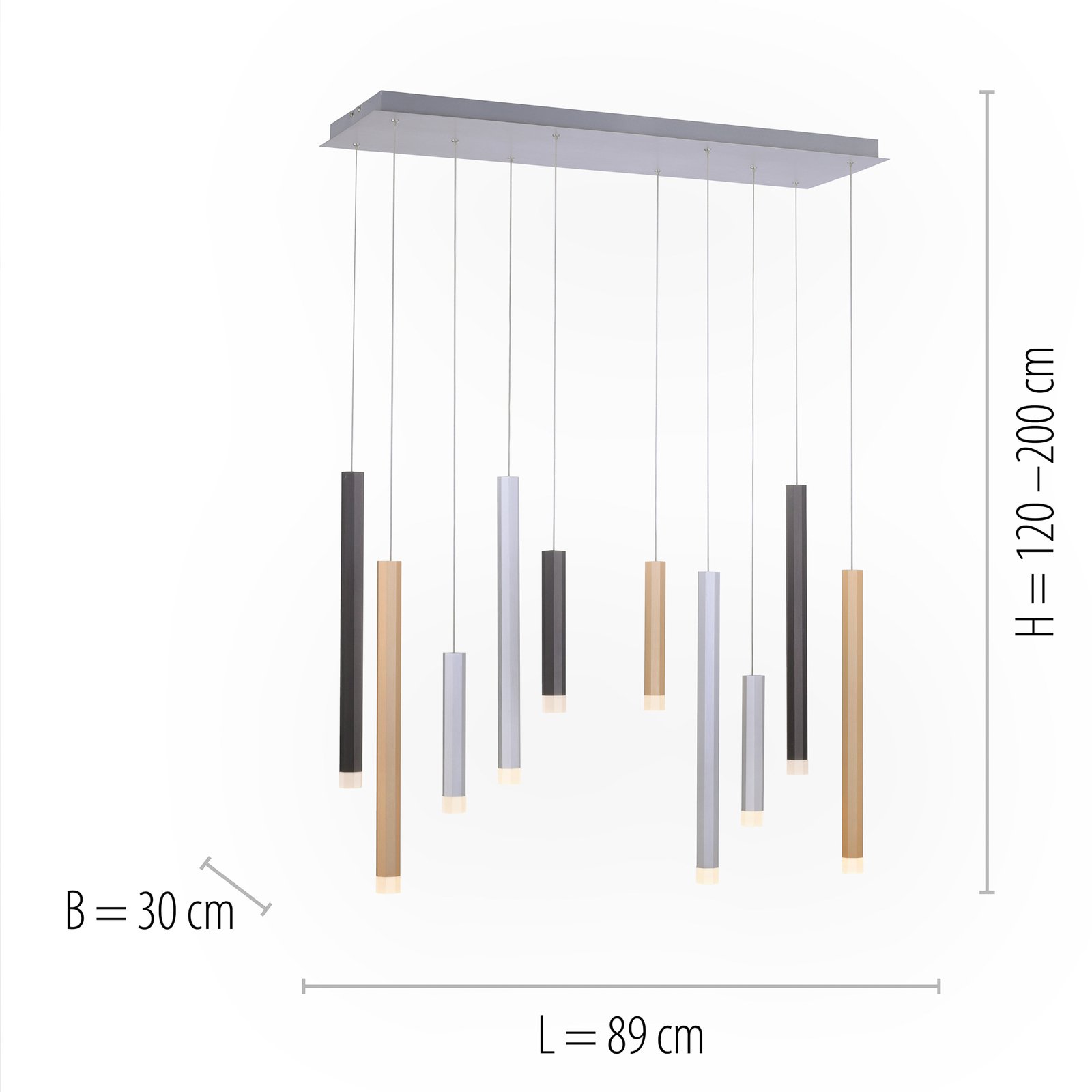 Paul Neuhaus Pure-Gemin LED-pendellampa 10 lampor