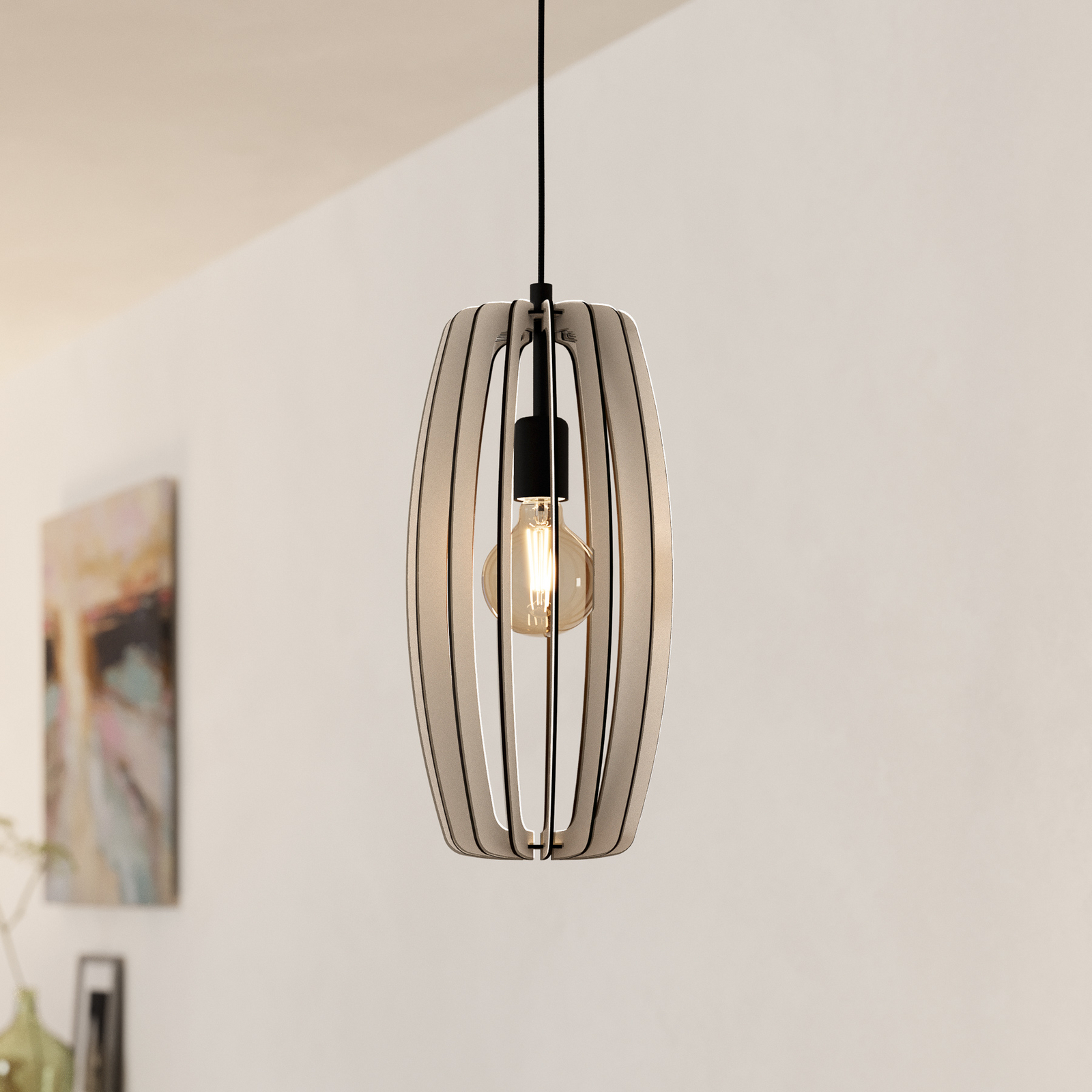 Viseča svetilka Bajazzara, senčilo v eni kletki, peščena barva