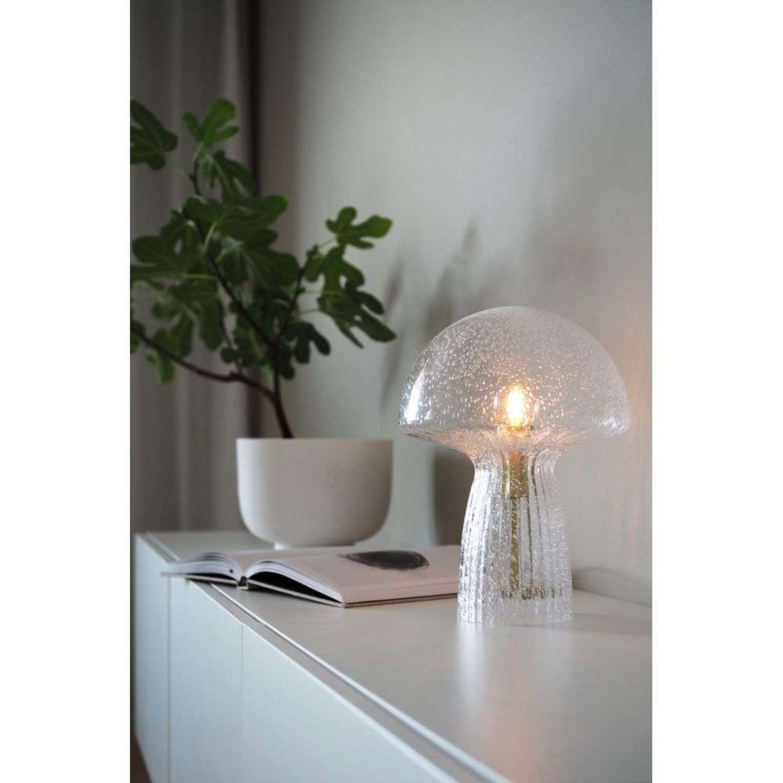 Fungo 22 bordslampa, opal/klar, 30 cm Globen Lighting - Vardagsrum - Glas