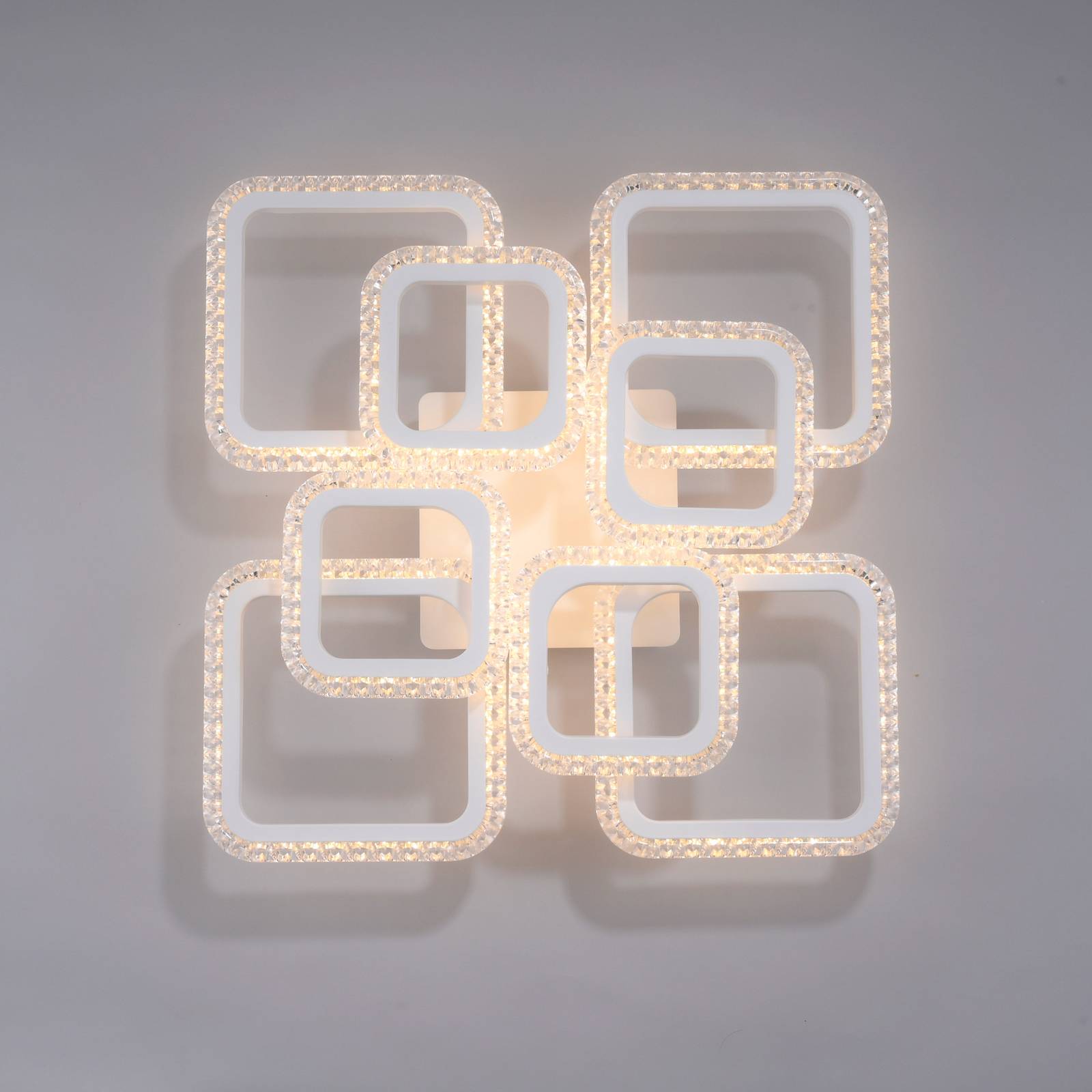 Lampa sufitowa LED Crystallo, kątowa, biała, żelazna, 3 000 K