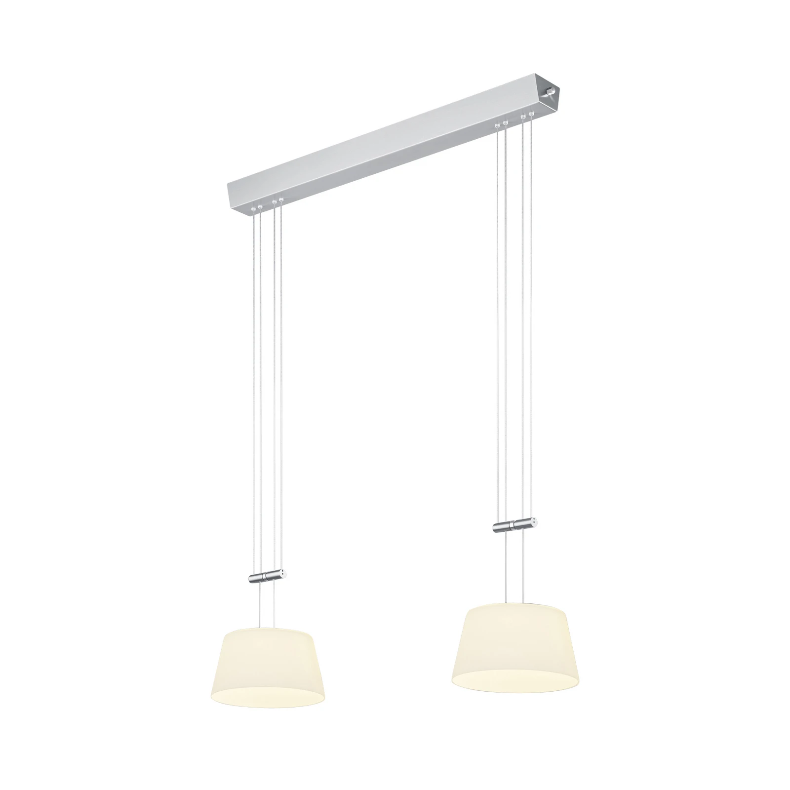 BANKAMP Conus LED pendant light, 2-bulb, nickel
