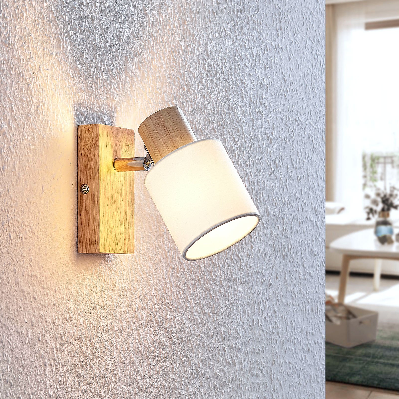 Wanessa Wall Lamp Light Wood/White - Lindby