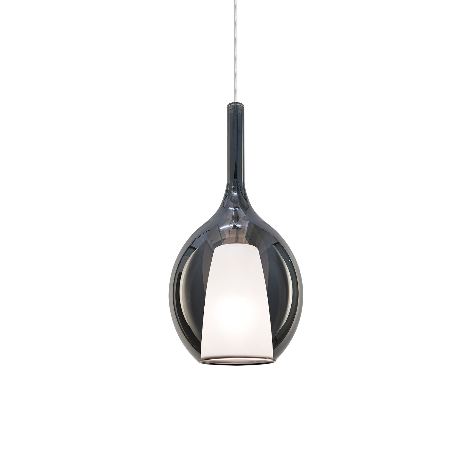 Lámpara colgante Ideal Lux Kalique 2, gris humo, Ø 18 cm