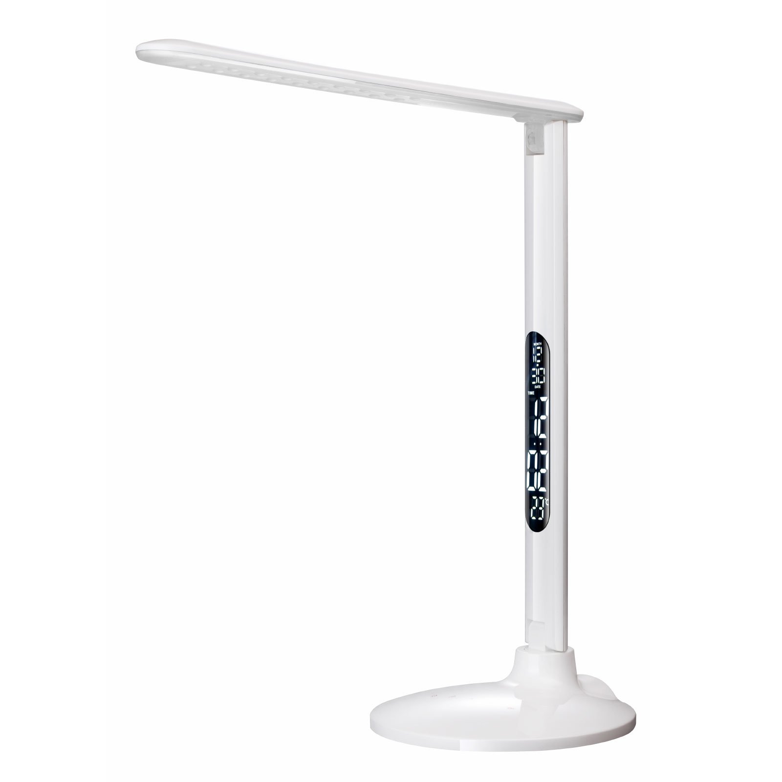 Success LED desk lamp with clock, white